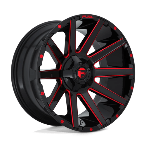 Fuel Offroad D643 CONTRA Gloss Black Red Tinted Clear 20x9 +1 6x135|6x139.7mm 106.1mm - Wheelwiz