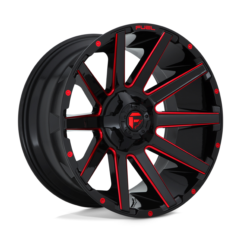 Fuel Offroad D643 CONTRA Gloss Black Red Tinted Clear 20x10 -18 6x135|6x139.7mm 106.1mm - WheelWiz