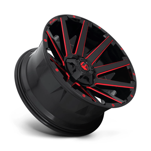 Fuel Offroad D643 CONTRA Gloss Black Red Tinted Clear 22x10 -18 8x180mm 124.2mm - Wheelwiz