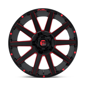 Fuel Offroad D643 CONTRA Gloss Black Red Tinted Clear 22x10 -18 8x165.1mm 125.1mm - Wheelwiz