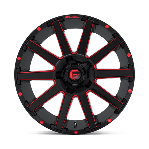 Fuel Offroad D643 CONTRA Gloss Black Red Tinted Clear 24x12 -44 5x127|5x139.7mm 87.1mm - Wheelwiz