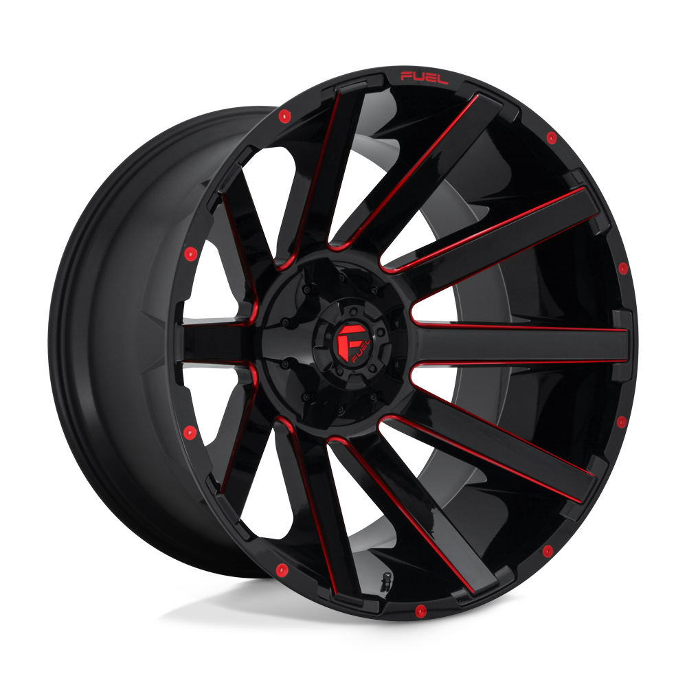 Fuel Offroad D643 CONTRA Gloss Black Red Tinted Clear 24x14 -75 8x165.1mm 125.1mm - WheelWiz
