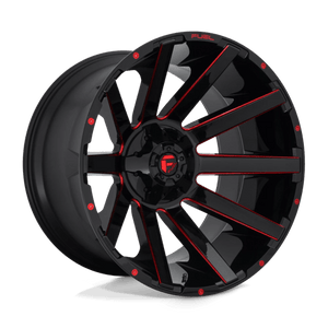 Fuel Offroad D643 CONTRA Gloss Black Red Tinted Clear 24x14 -75 8x180mm 124.2mm - Wheelwiz