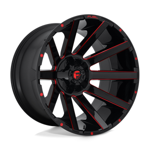 Fuel Offroad D643 CONTRA Gloss Black Red Tinted Clear 24x14 -75 8x165.1mm 125.1mm - WheelWiz