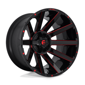 Fuel Offroad D643 CONTRA Gloss Black Red Tinted Clear 24x14 -75 8x165.1mm 125.1mm - WheelWiz