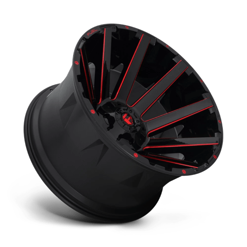 Fuel Offroad D643 CONTRA Gloss Black Red Tinted Clear 24x14 -75 8x180mm 124.2mm - Wheelwiz