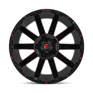 Fuel Offroad D643 CONTRA Gloss Black Red Tinted Clear 24x14 -75 8x180mm 124.2mm - Wheelwiz