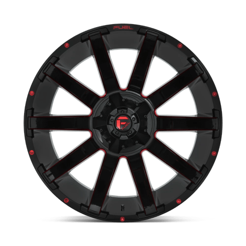 Fuel Offroad D643 CONTRA Gloss Black Red Tinted Clear 24x14 -75