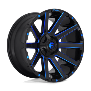 Fuel Offroad D644 CONTRA Gloss Black Blue Tinted Clear 20x10 -18 6x135|6x139.7mm 106.1mm - WheelWiz