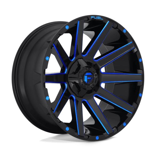 Fuel Offroad D644 CONTRA Gloss Black Blue Tinted Clear 20x9 +01 8x165.1mm 125.1mm - WheelWiz
