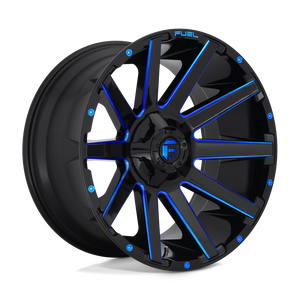 Fuel Offroad D644 CONTRA Gloss Black Blue Tinted Clear 20x10 -18 6x135|6x139.7mm 106.1mm - WheelWiz