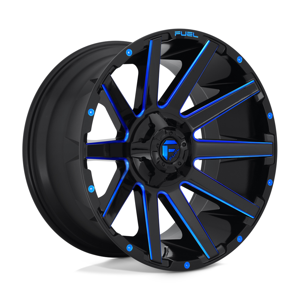 Fuel Offroad D644 CONTRA Gloss Black Blue Tinted Clear 20x9 +01 6x135|6x139.7mm 106.1mm - WheelWiz