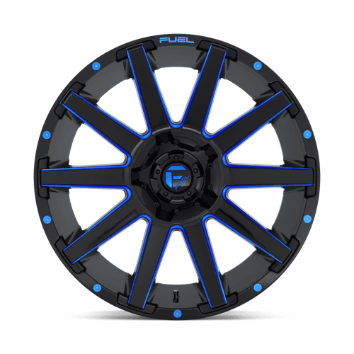 Fuel Offroad D644 CONTRA Gloss Black Blue Tinted Clear 18x9 -12 6x135|6x139.7mm 106.1mm - Wheelwiz