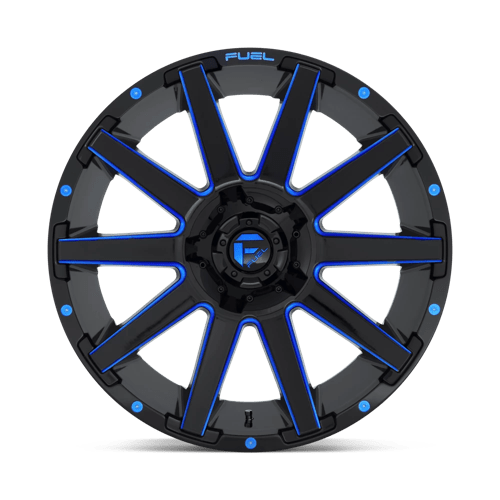Fuel Offroad D644 CONTRA Gloss Black Blue Tinted Clear 22x12 -44 8x170mm 125.1mm - WheelWiz