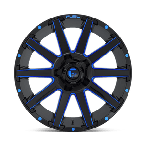 Fuel Offroad D644 CONTRA Gloss Black Blue Tinted Clear 18x9 +1 6x135|6x139.7mm 106.1mm - Wheelwiz
