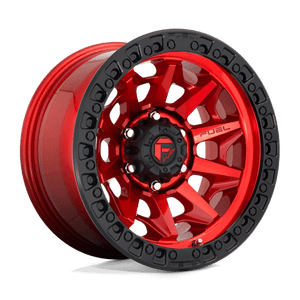 Fuel Offroad D695 COVERT Candy Red Black Bead Ring 17x9 -12 6x135mm 87.1mm - Wheelwiz