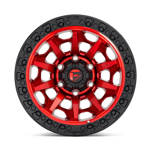 Fuel Offroad D695 COVERT Candy Red Black Bead Ring 17x9 -12 6x139.7mm 106.1mm - Wheelwiz