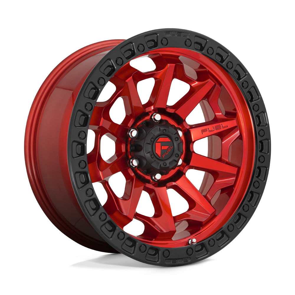 Fuel Offroad D695 COVERT Candy Red Black Bead Ring 16x8 +01 5x139.7mm 108mm - WheelWiz