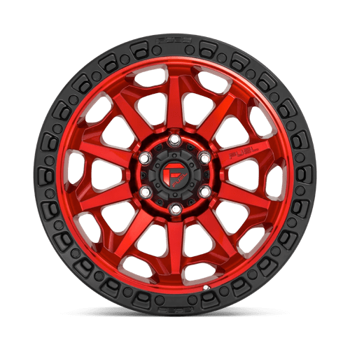 Fuel Offroad D695 COVERT Candy Red Black Bead Ring 20x9 +20 8x180mm 124.2mm - Wheelwiz
