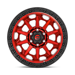Fuel Offroad D695 COVERT Candy Red Black Bead Ring 16x8 +1 6x139.7mm 106.1mm - Wheelwiz