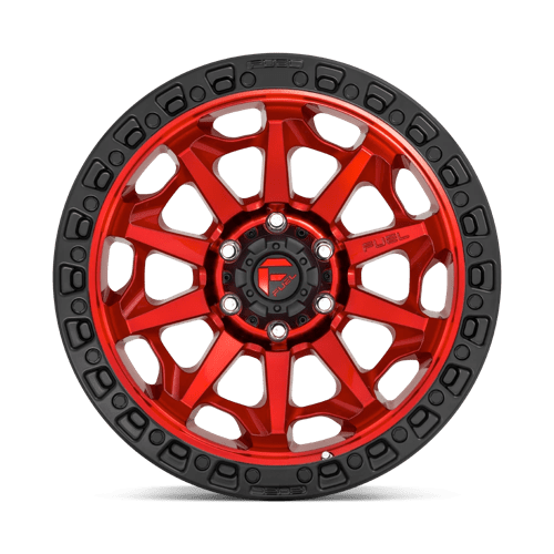 Fuel Offroad D695 COVERT Candy Red Black Bead Ring 20x9 +1 8x165.1mm 125.1mm - Wheelwiz
