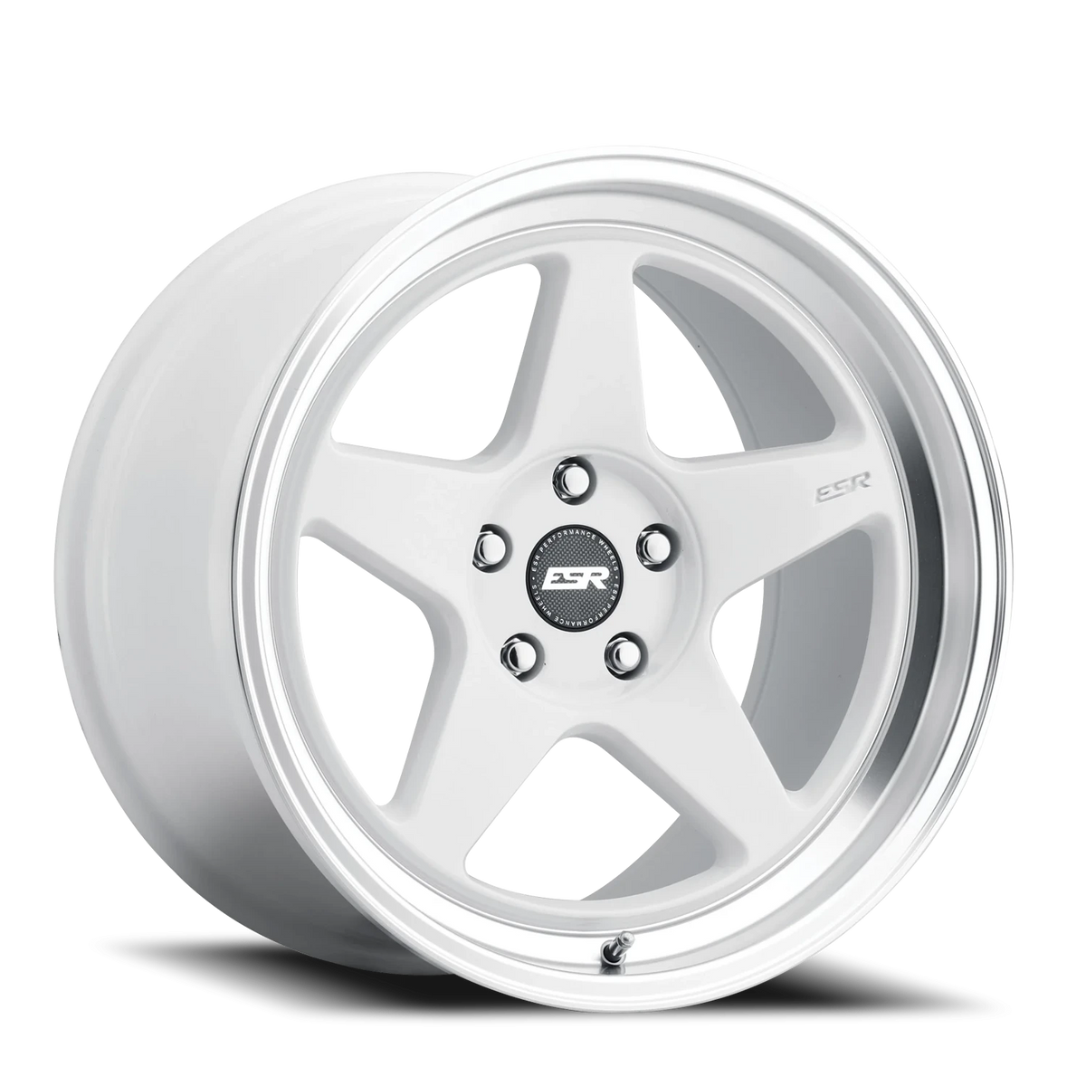 ESR Wheels CR5 Gloss White Machined Lip 18x10.5 +30 5x114.3mm 72.6mm