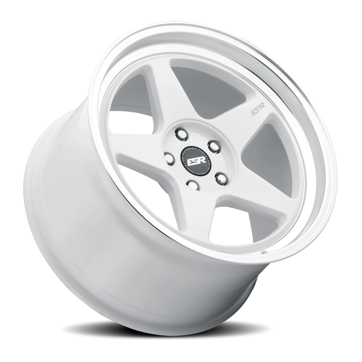 ESR Wheels CR5 Gloss White Machined Lip 18x9.5 +35 5x114.3mm 72.6mm