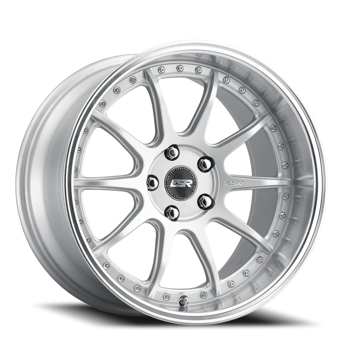 ESR Wheels CS Series CS12 Hyper Silver W/ Machined Lip 19x10.5 +22 5x114.3mm 72.6mm - Wheelwiz