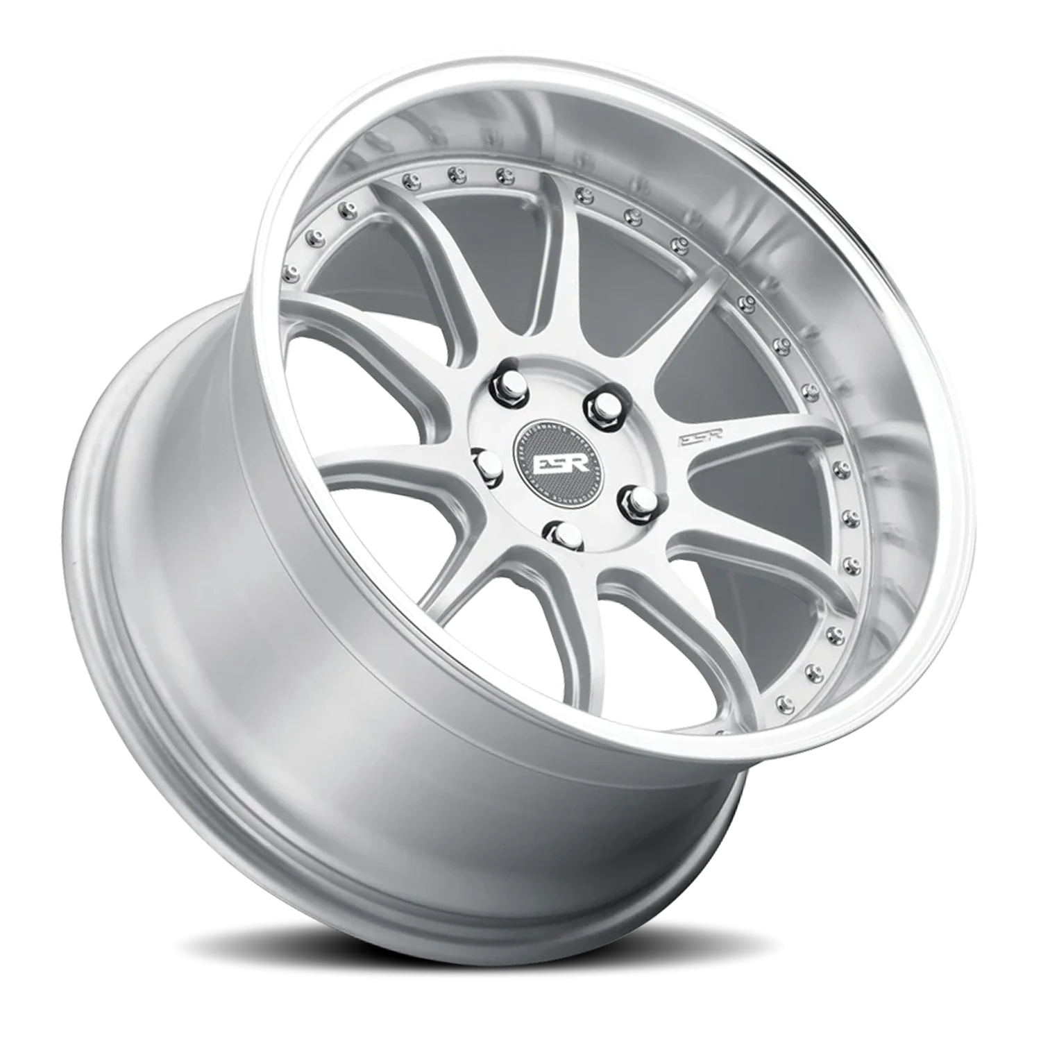 ESR Wheels CS12 Hyper Silver Machine Lip 19x8.5 +30 5x120mm 72.6mm - Wheelwiz