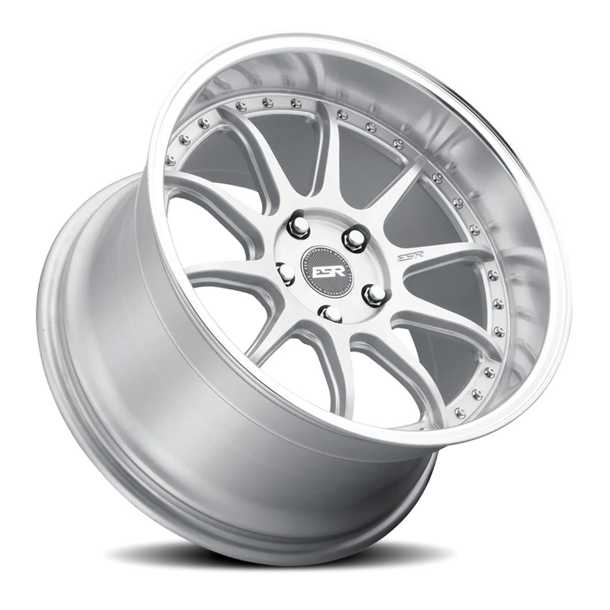 ESR Wheels CS12 Hyper Silver Machine Lip 18x9.5 +22 5x120mm 72.6mm - Wheelwiz