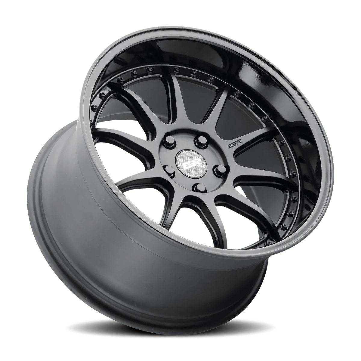ESR Wheels CS12 Matte Black Gloss Black Lip 18x9.5 +22 5x114.3mm 72.6mm - Wheelwiz