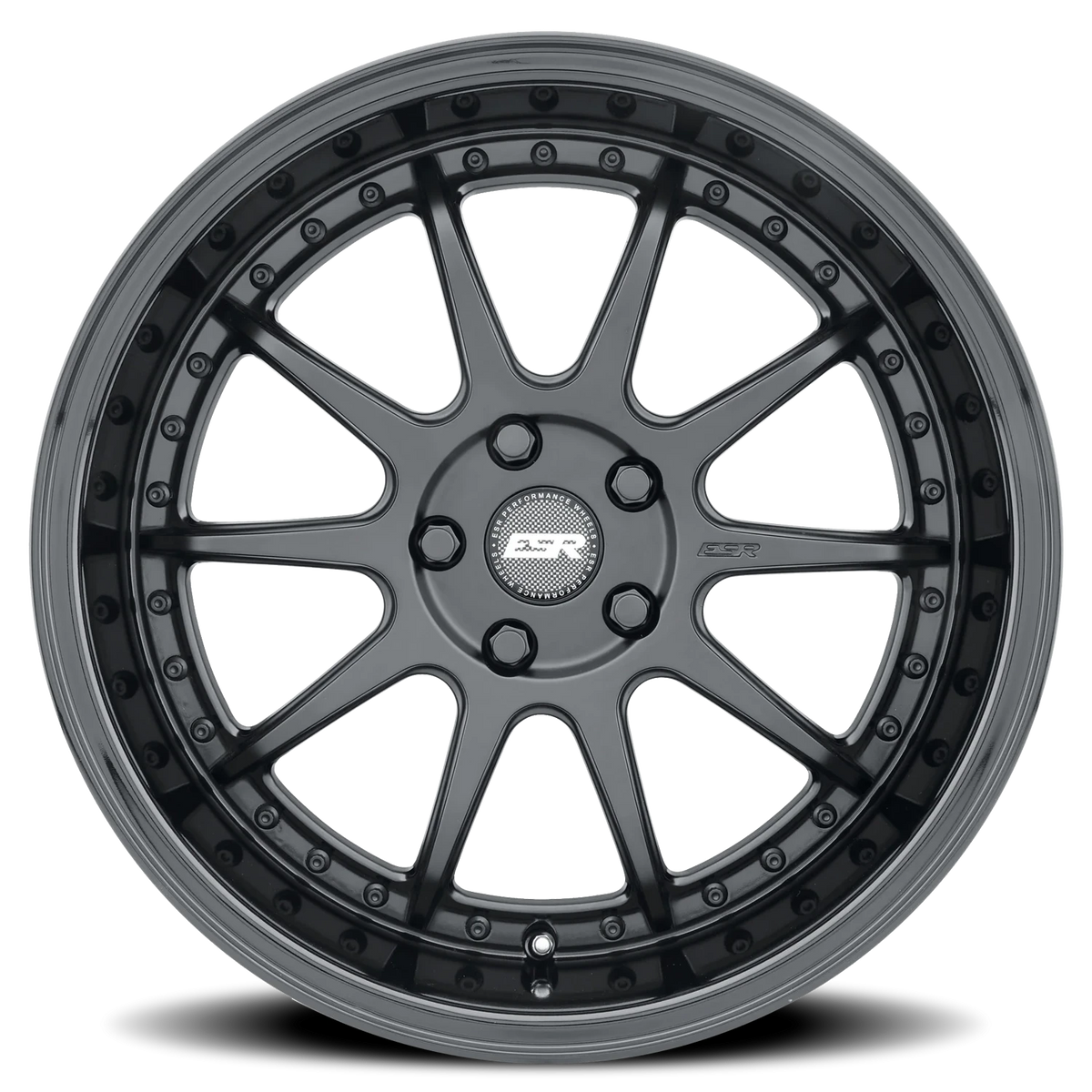 ESR Wheels CS12 Matte Black Gloss Black Lip 18x8.5 +30 5x114.3mm 72.6mm - Wheelwiz