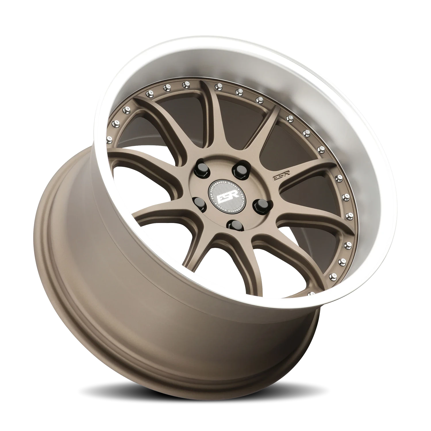 ESR Wheels CS Series CS12 Matte Bronze W/ Machined Lip 18x9.5 +22 5x100mm 0mm - Wheelwiz