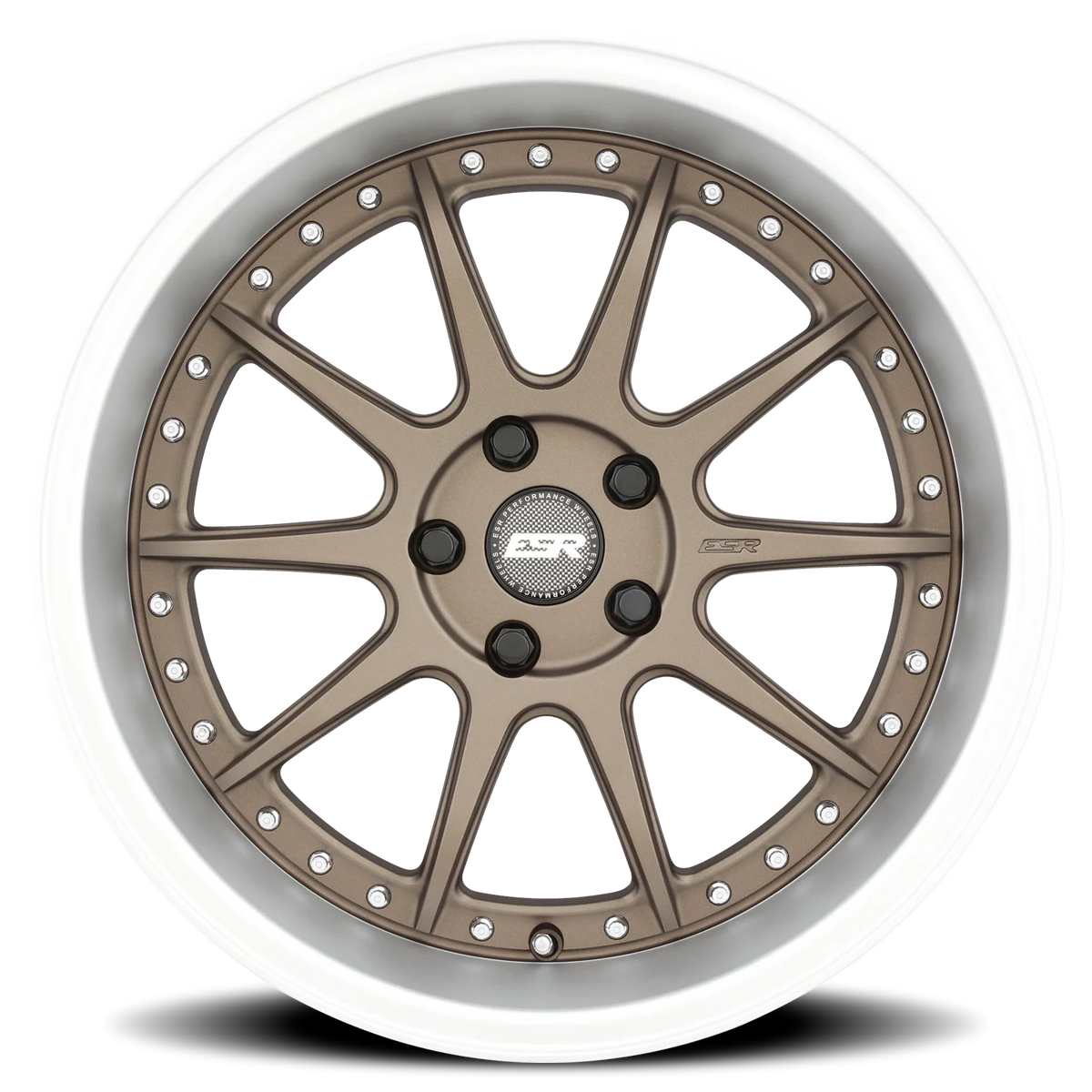 ESR Wheels CS Series CS12 Matte Bronze W/ Machined Lip 18x9.5 +22 5x100mm 0mm - Wheelwiz