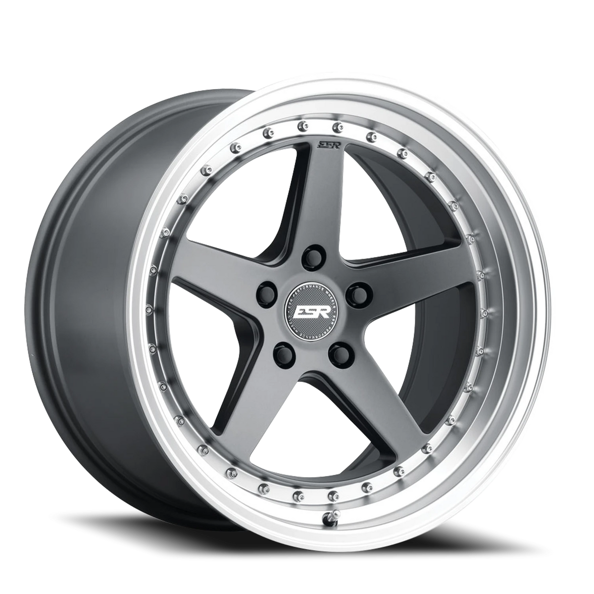 ESR Wheels CS Series CS5 Matte Graphite W/ Machined Lip 19x9.5 +22 5x115mm 0mm - Wheelwiz