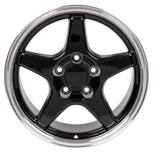 OE Wheels Replica CV01 Black with Machined Lip 17x9.5 +56 5x120.65mm 70.3mm