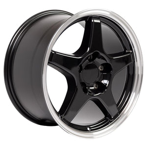 OE Wheels Replica CV01 Black with Machined Lip 17x9.5 +56 5x120.65mm 70.3mm