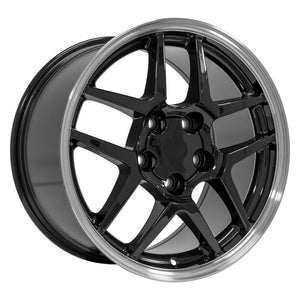 OE Wheels Replica CV04 Black with Machined Lip 17x9.5 +54 5x120.65mm 70.3mm