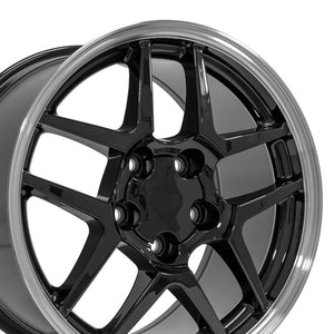 OE Wheels Replica CV04 Black with Machined Lip 17x9.5 +54 5x120.65mm 70.3mm