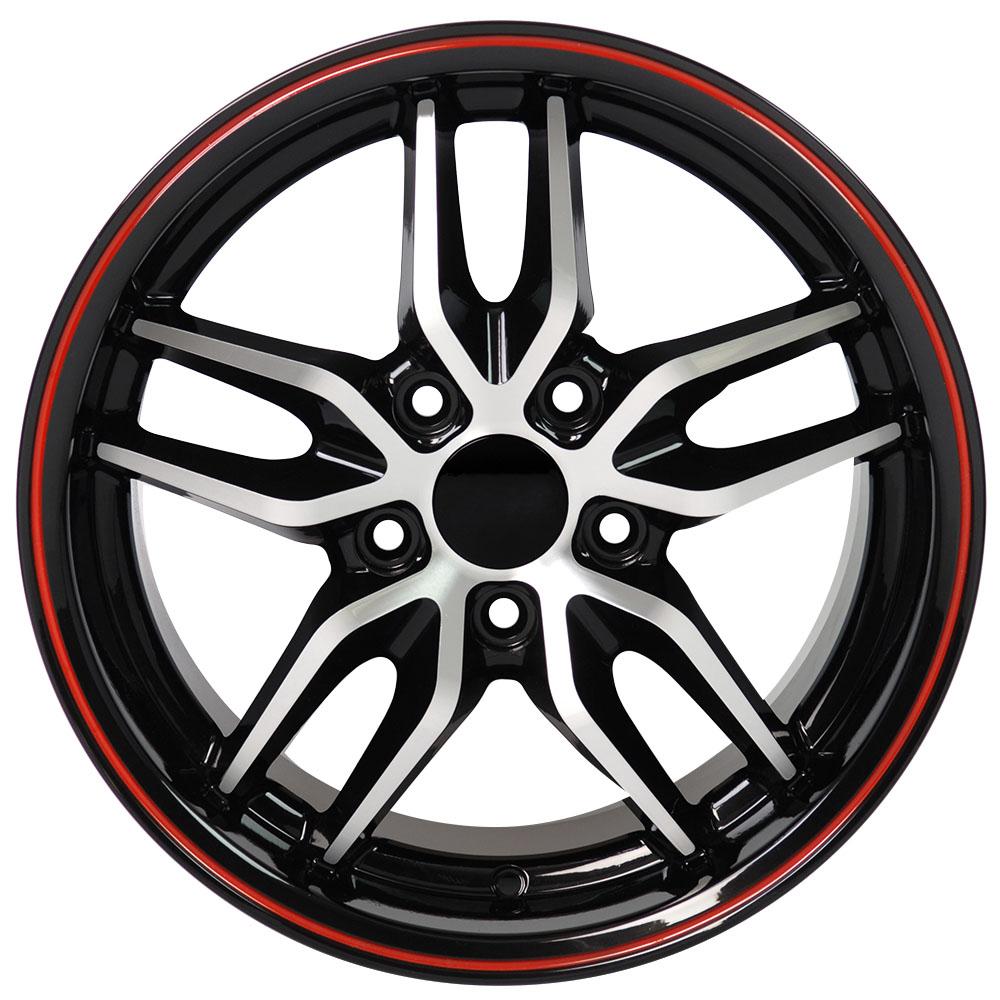 OE Wheels Replica CV18A Black Machined Redline 17x9.5 +54 5x120.65mm 70.3mm - Wheelwiz