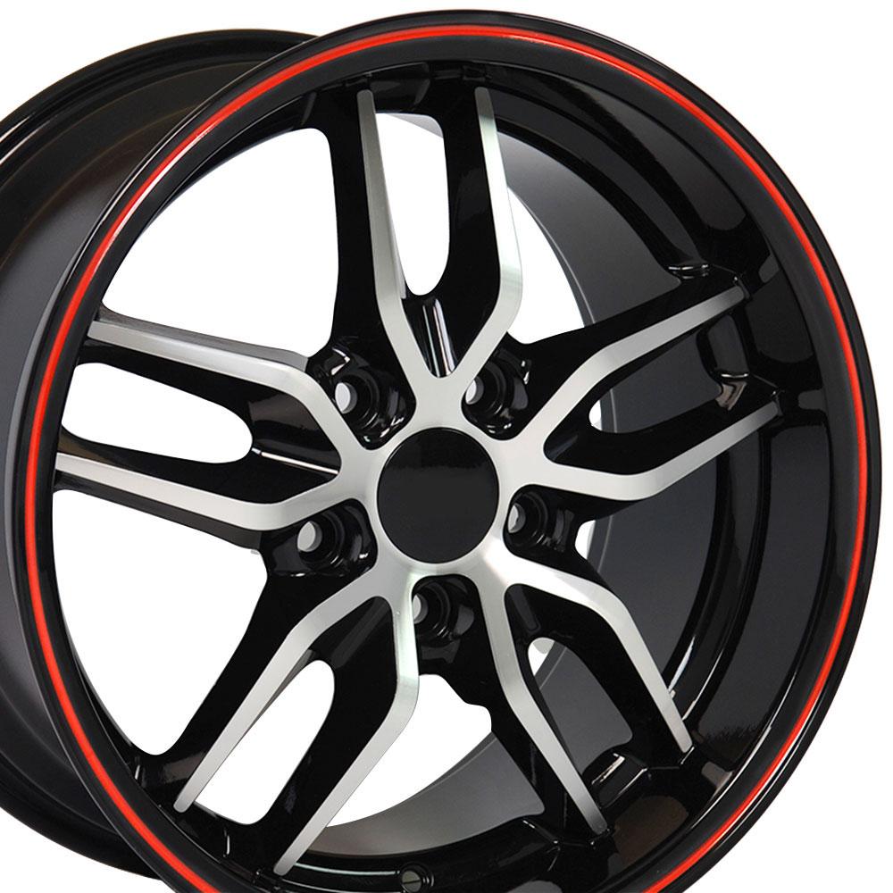 OE Wheels Replica CV18A Black Machined Redline 17x9.5 +54 5x120.65mm 70.3mm - Wheelwiz