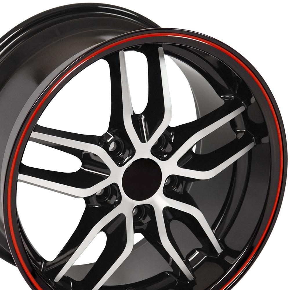 OE Wheels Replica CV18A Black Machined Redline 17x9.5 +54 5x120.65mm 70.3mm - Wheelwiz