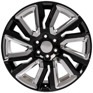 OE Wheels Replica CV39 Black with Chrome 22x9.0 +28 6x139.7mm 78.1mm