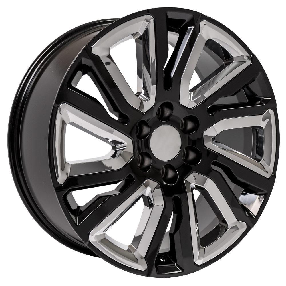 OE Wheels Replica CV39 Black with Chrome 22x9.0 +28 6x139.7mm 78.1mm