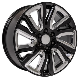 OE Wheels Replica CV39 Black with Chrome 22x9.0 +28 6x139.7mm 78.1mm