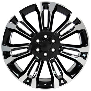 OE Wheels Replica CV43 Black Machined 24x10.0 +24 6x139.7mm 78.1mm