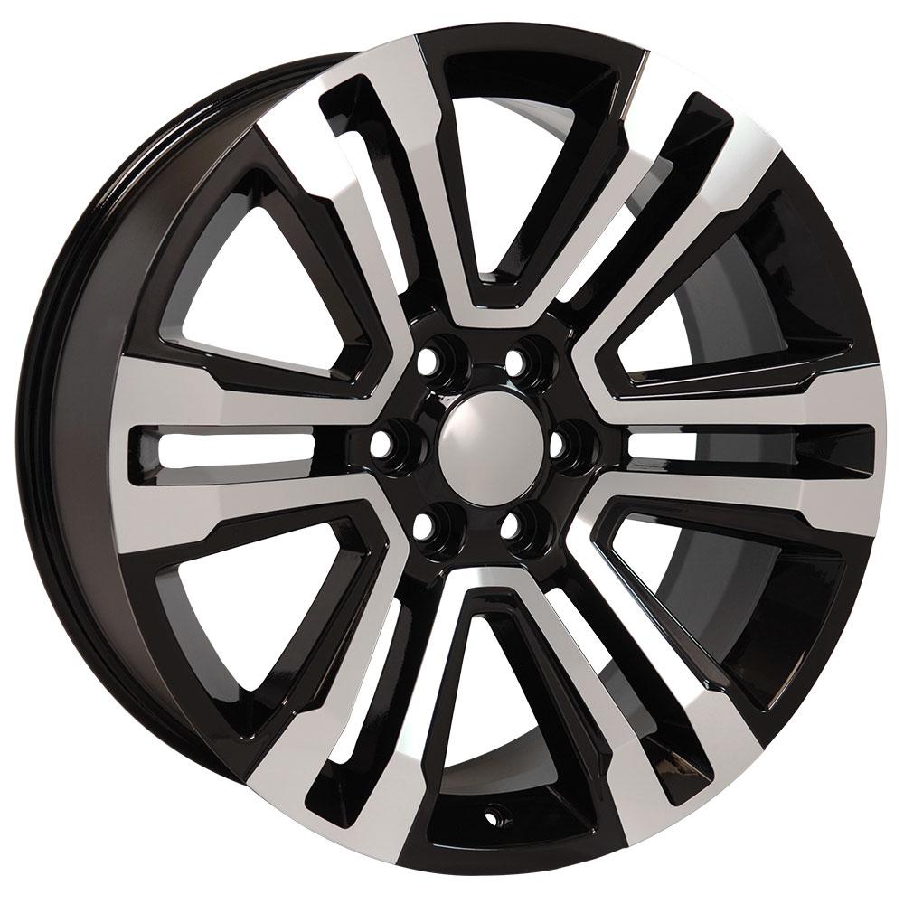 OE Wheels Replica CV44 Black Machined 22x9.0 +24 6x139.7mm 78.1mm