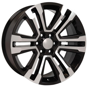 OE Wheels Replica CV44 Black Machined 22x9.0 +24 6x139.7mm 78.1mm