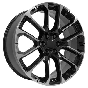 OE Wheels Replica CV67 Black Machined 24x10.0 +28 6x139.7mm 78.1mm