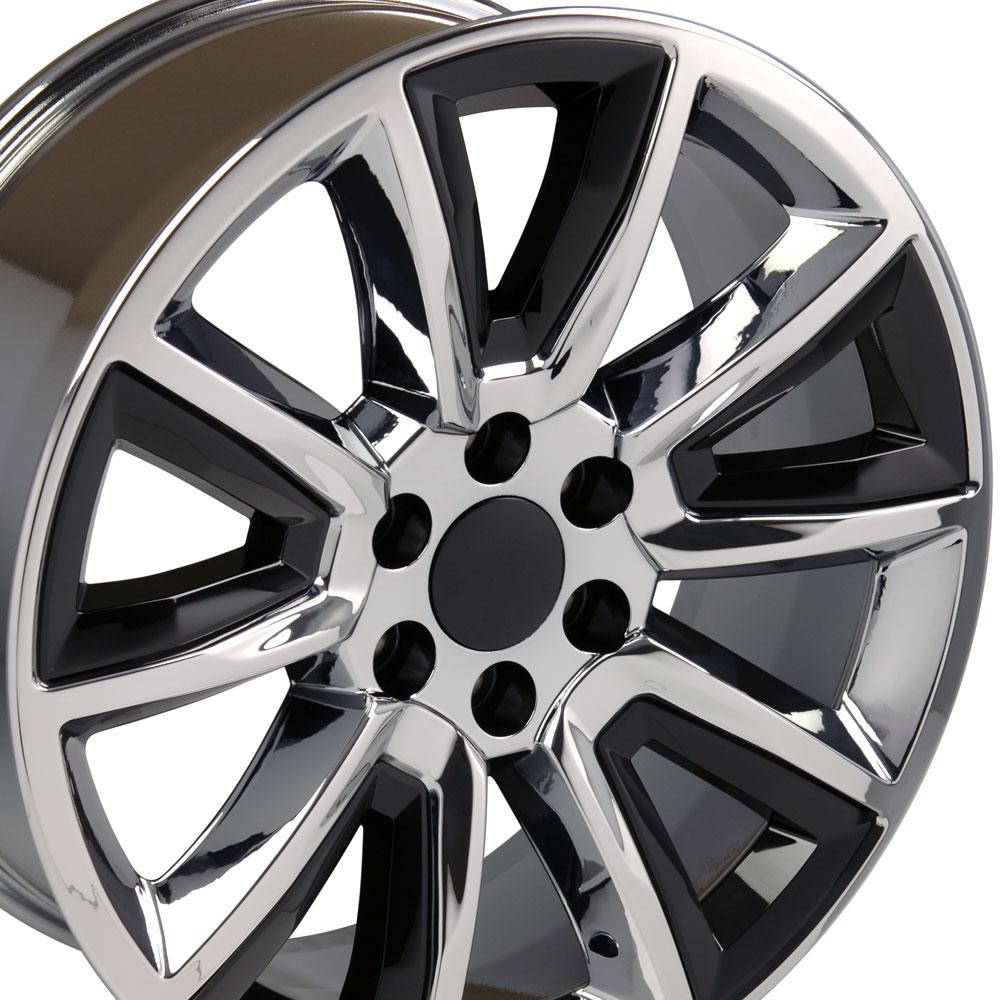 OE Wheels Replica CV73 Chrome with Black 20x8.5 +24 6x139.7mm 78.1mm